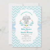ベビーエレファントボーイ赤ちゃんシャワー招待状 招待状 (正面)