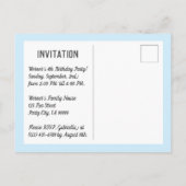 ベビーエレファントライトブルー誕生日 インビテーションポストカード (裏面)