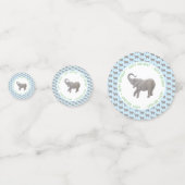 ベビーエレファントライトブルー誕生日 コンフェッティ (裏面)