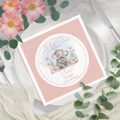 ベビーエレファントリトルピーナッツガールフローラシャワー スタンダードカクテルナプキン