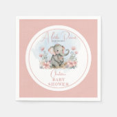 ベビーエレファントリトルピーナッツガールフローラシャワー スタンダードカクテルナプキン (正面)