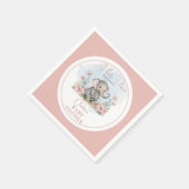 ベビーエレファントリトルピーナッツガールフローラシャワー スタンダードカクテルナプキン (角)