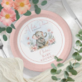ベビーエレファントリトルピーナッツガールフローラシャワー ペーパープレート