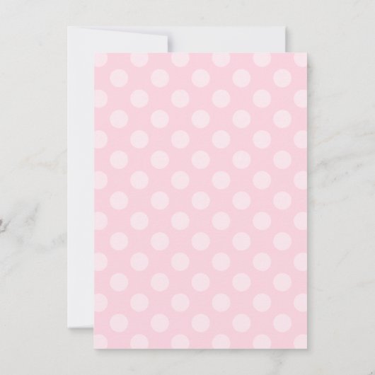 ベビーエレファント水玉模様ピンクベビーシャワー 招待状 (裏面)