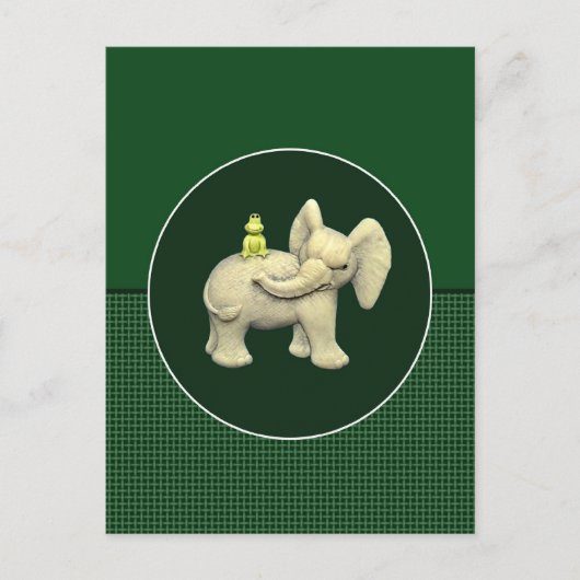 ベビーエレファント&フロッグ ポストカード (正面)