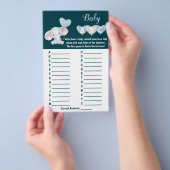 ベビーエレファントABCベビーシャワーゲームカード チラシ (ハンドル)