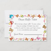 ベビーエレメントベビーシャワーおむつラッフルカード 招待状 (正面)