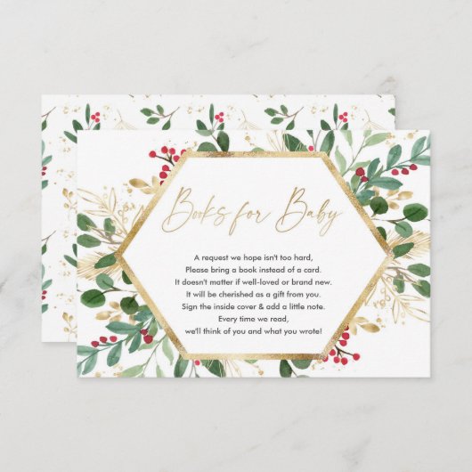 ベビーエンクロスのクリスマスレッドの緑の金ゴールドの本 エンクロージャーカード (正面/裏面)