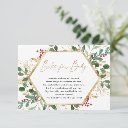 ベビーエンクロスのクリスマスレッドの緑の金ゴールドの本 エンクロージャーカード (スタンド正面)