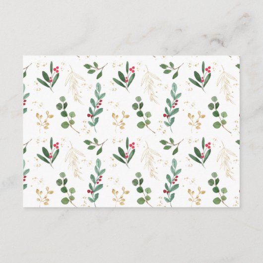 ベビーエンクロスのクリスマスレッドの緑の金ゴールドの本 エンクロージャーカード (裏面)