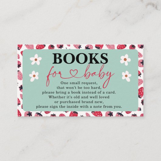ベビーエンクロージャカードベリーベビーシャワー用の本 エンクロージャーカード (正面)