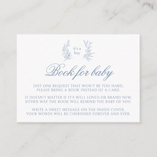 ベビーエンクロージャカード用のライトブルーかわいい本ベビー エンクロージャーカード (正面)