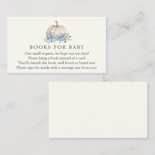 ベビーエンクロージャカード用の小さな青いカボチャの本 エンクロージャーカード (正面/裏面)