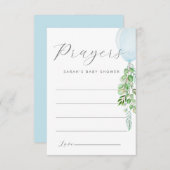 ベビーエンクロージャカード用の青いバルーン祈りの言葉 エンクロージャーカード (正面/裏面)