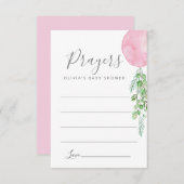 ベビーエンクロージャカード用ピンクバルーン祈りの言葉 エンクロージャーカード (正面/裏面)