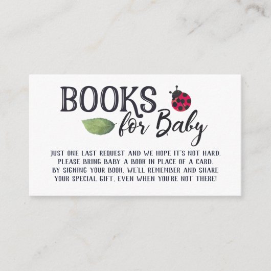 ベビーエンクロージャカード用Ladybug Books エンクロージャーカード (正面)