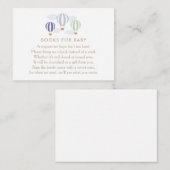 ベビーエンクロージャー車用の青い熱気球の本 エンクロージャーカード (正面/裏面)