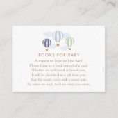 ベビーエンクロージャー車用の青い熱気球の本 エンクロージャーカード (正面)