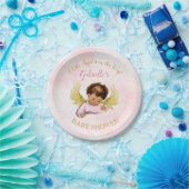 ベビーエンジェルガールピンク金ゴールドエスニック ペーパープレート (パーティー)