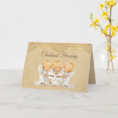 ベビーエンジェルクリスマスグリーティングカード カード (黄色い花)