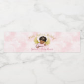 ベビーエンジェルピンク金ゴールドアフリカンアメリカン・ガール ペットボトルラベル (シングルラベル)