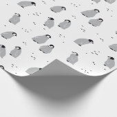 ベビーエンペアンペンギンチックス模様（白） ラッピングペーパー (角)