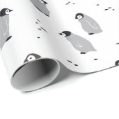 ベビーエンペアンペンギンチックス模様（白） ラッピングペーパー (ロールコーナー)