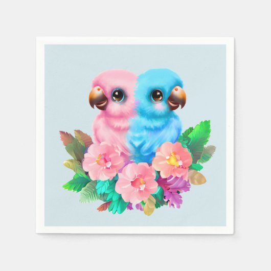 ベビーオウム双生児 スタンダードカクテルナプキン (正面)