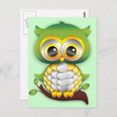 ベビーオウルペーパークラフトデザイン ポストカード (正面/裏面)