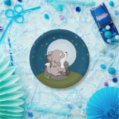 ベビーオオカミが月で泣いている ペーパープレート (パーティー)