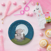 ベビーオオカミが月で泣いている ペーパープレート (パーティー)