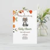 ベビーオオカミが途中 – ベビーシャワー招待状 招待状 (スタンド正面)