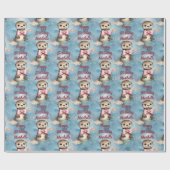 ベビーオッターガールパーソナライズされた誕生日 ラッピングペーパー (フラット)