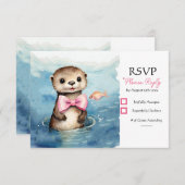 ベビーオッターガールベビーシャワー 出欠カード (正面/裏面)