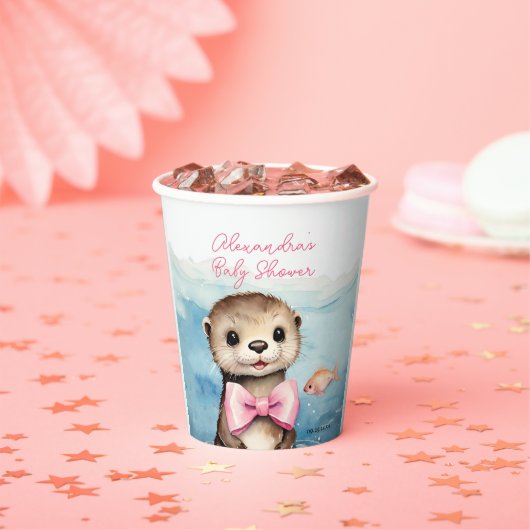 ベビーオッターガールベビーシャワー 紙コップ (インサイチュ)
