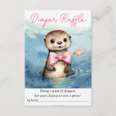 ベビーオッターガール赤ちゃんシャワーおむつラッフル エンクロージャーカード (正面)