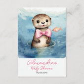 ベビーオッターガール赤ちゃんシャワーおむつラッフル エンクロージャーカード (裏面)