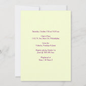 ベビーオッターパープル&イエローベビーシャワー 招待状 (裏面)