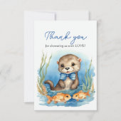 ベビーオッターボーイベビーシャワーありがとう サンキューカード (正面)