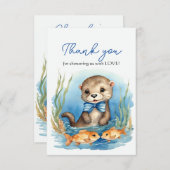 ベビーオッターボーイベビーシャワーありがとう サンキューカード (正面/裏面)