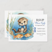 ベビーオッターボーイベビーシャワー 出欠カード (正面/裏面)