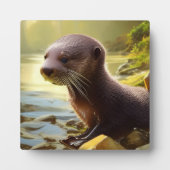 ベビーオッターワイルドライフポートレート卓上 フォトプラーク (正面)