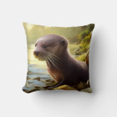 ベビーオッターワイルドライフポートレート クッション (正面)