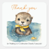 ベビーオッター赤ちゃん男女兼用シャワーありがとう スクエアシール (正面)