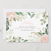 ベビーオベビーピンクフローラ写真誕生のお知らせ 案内状 (裏面)