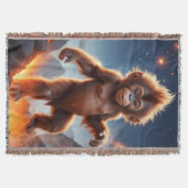 ベビーオランウータンと火山 スローブランケット (正面)