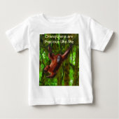 ベビーオランウータン&レインフォレストレプリメイトアートギフト ベビーTシャツ (正面)