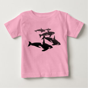ベビーオルカTシャツオルカパーソナライズされたホエールシャツ ベビーTシャツ