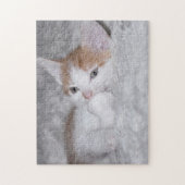 ベビーオレンジと白虎猫の子猫 ジグソーパズル (縦)