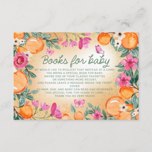 ベビーオレンジピンク花リトルかわいこちゃん エンクロージャーカード (正面)